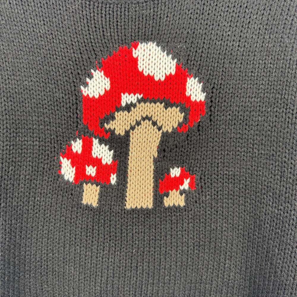 Rue 21 Mushroom Black Sweater Size M - Picture 2 of 7